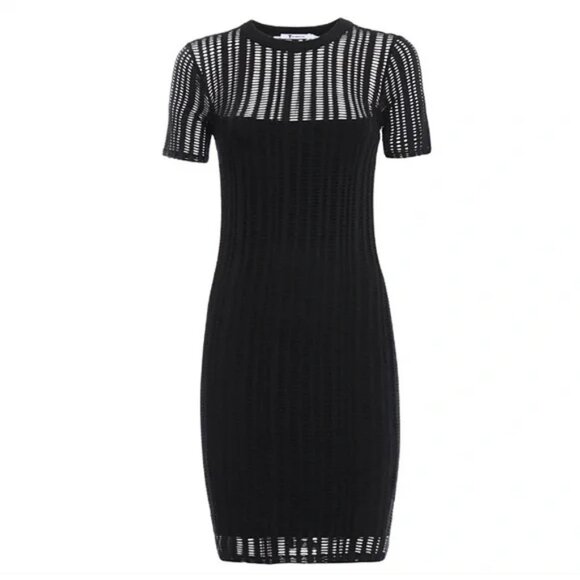T by Alexander Wang Mesh Overlay Sheath Dress ASO Isabelle Lightwood - Picture 3 of 15